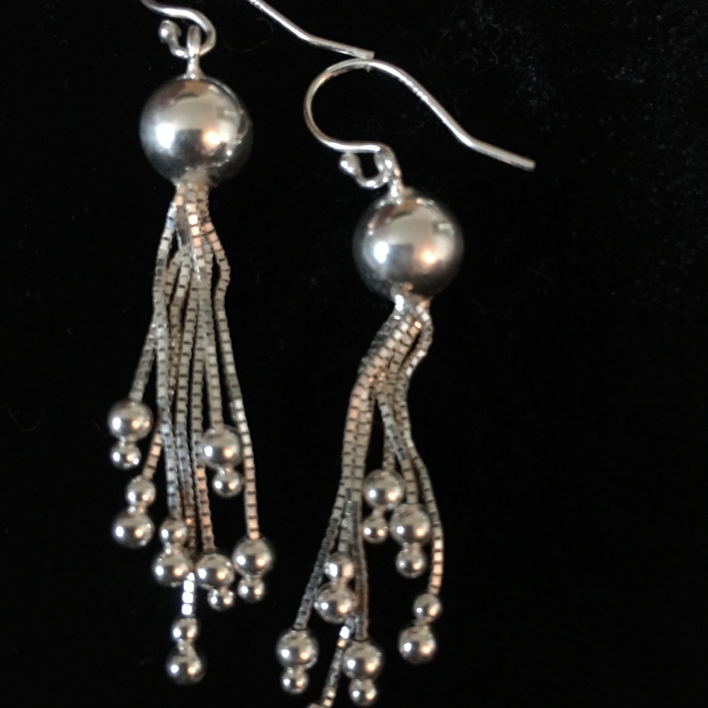 Solid Sterling Waterfall Earrings - image 1